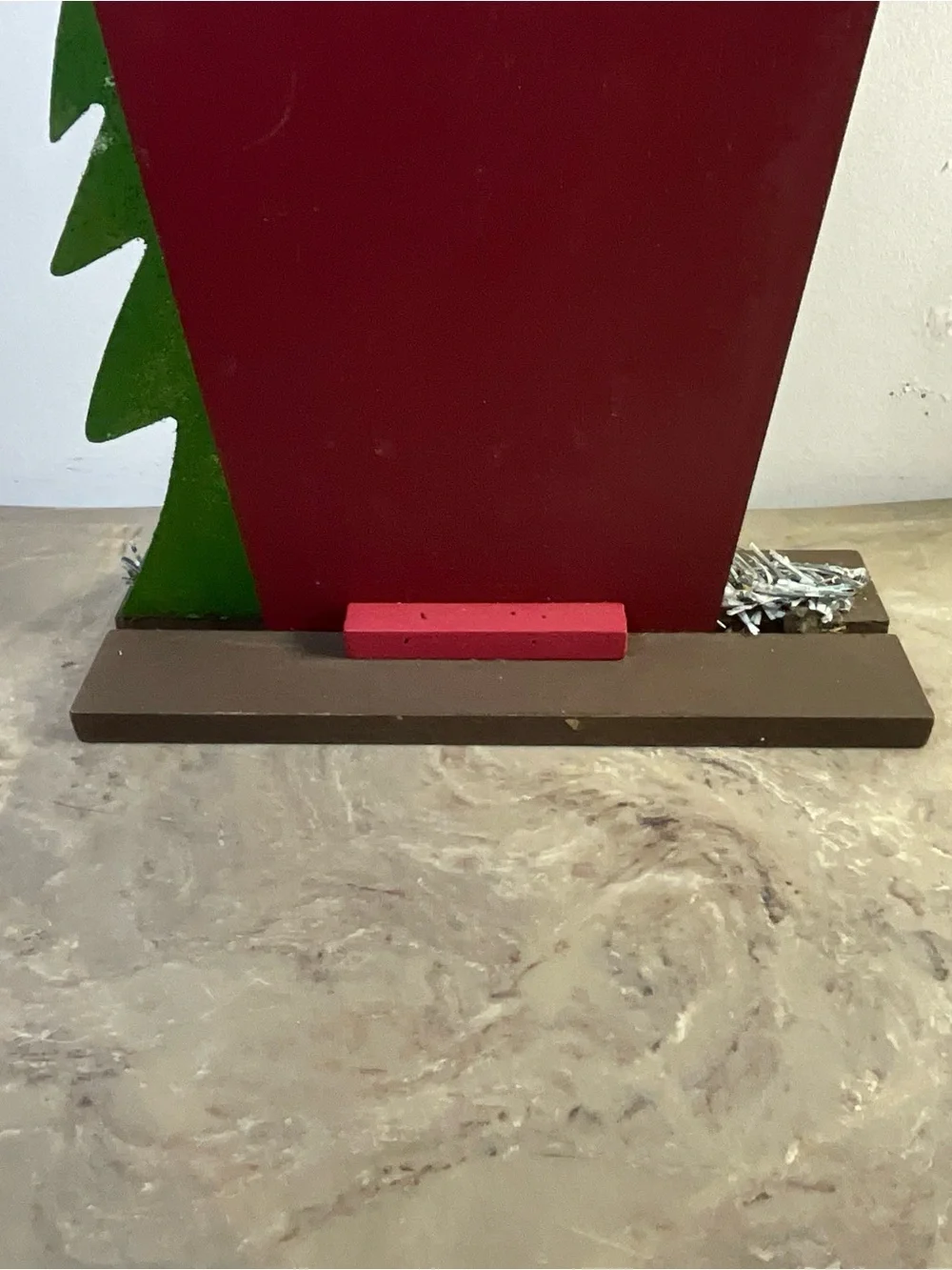 VTG Wooden Welcome Cardinal Birdhouse With Christmas Tree Underneath